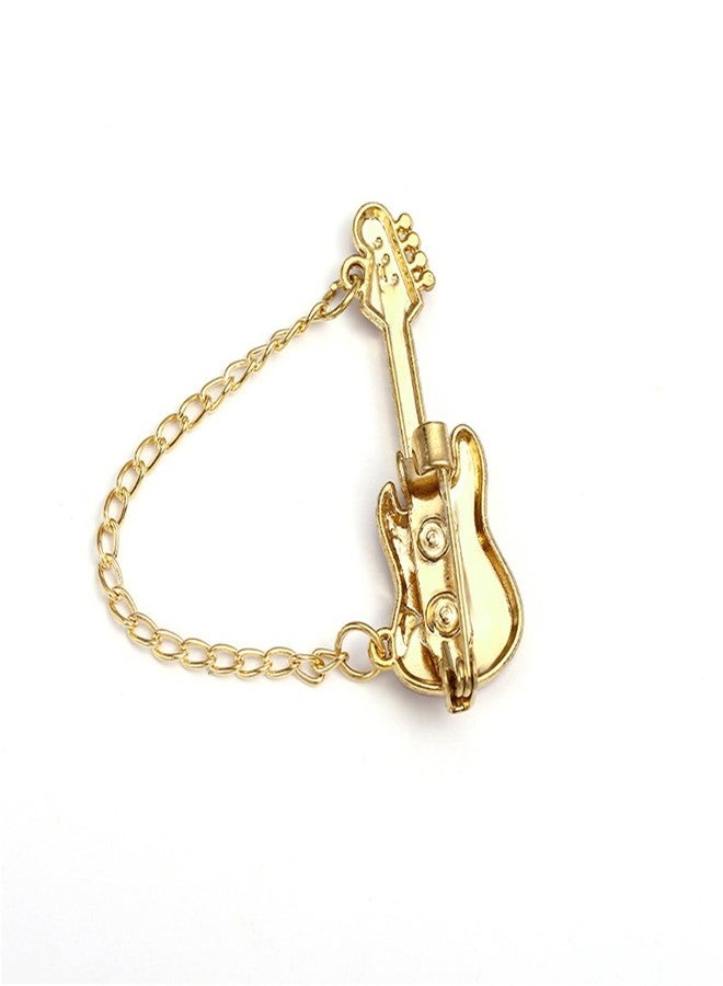 WCRAZYE Guitar Tassel Chain Brooch Pin Cute Enamel Musical Instrument Badges on Backpack Guitar Brooches Badges Pins Present Gifts Accessories Brooch (Black Red Guitar) - Image 2